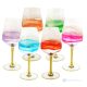 JULIETTE Set of 6 authentic hand-painted stemmed glasses in superior quality glass.