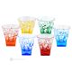 FUSION Set of 6 authentic hand-painted liqueur glasses in premium quality glass.