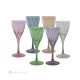 DEBBY Set of 6 authentic hand-painted stemmed liqueur glasses in superior quality glass.