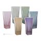 DEBBY Set of 6 authentic modern hand painted drink glasses in premium quality glass.