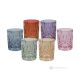 NOBILE Set of 6 authentic modern hand-painted water glasses in superior quality glass.