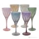 DEBBY Set of 6 authentic hand-painted stemmed water glasses in superior quality glass.