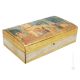 SCATOLA Box Jewel case wood gold-leaf with print reproduction of 1800 decorated handmade handpainted Made in Italy exclusive