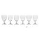 ESTRO Set of 6 authentic modern stemmed water glasses in superior quality glass.