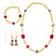 PARURE FUNNY jewellery set necklace bracelet earrings handmade pearls in Murano-Venice glass with gold 18k authentic Made in Italy