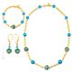 PARURE FASCIA ORO jewellery set necklace bracelet earrings handmade pearls in Murano-Venice glass with gold 18k authentic Made in Italy