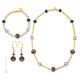 PARURE FASCIA ORO jewellery set necklace bracelet earrings handmade pearls in Murano-Venice glass with gold 18k authentic Made in Italy