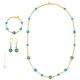 PARURE FASCIA ORO jewellery set necklace bracelet earrings handmade pearls in Murano-Venice glass with gold 18k authentic Made in Italy