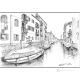 FONDAMENTA BATTELLO - VENICE Drawing with pencil on paper modern Made in Italy 