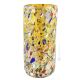 VASO ARLECCHINO Vase authentic Murano blown glass with Murrine and 925 silver leaf Made Italy