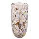 VASO ARLECCHINO Vase authentic Murano blown glass with Murrine and 925 silver leaf Made Italy