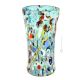 VASO ARLECCHINO Vase authentic Murano blown glass with Murrine and 925 silver leaf Made Italy