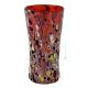 VASO ARLECCHINO Vase authentic Murano blown glass with Murrine and 925 silver leaf Made Italy