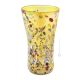 VASO ARLECCHINO Vase authentic Murano blown glass with Murrine and 925 silver leaf Made Italy