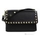 TAYLOR women's hand bag and Crossbody Bag in real handcrafted black leather 