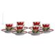 TAZZINE TULIPANO set 6 espresso coffee cups with saucers ceramic authentic handmade Sicily Made in Italy