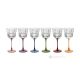 MEETING Set of 6 authentic hand-painted stemmed wine glasses in superior quality glass.