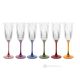 MEETING Set of 6 authentic hand-painted flute glasses in superior quality glass.