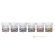 MEETING Set of 6 authentic modern hand painted water glasses in superior quality glass.