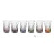 MEETING Set of 6 authentic modern hand painted drink glasses in premium quality glass.