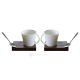 KRISTIAN 1 set of 2 cups with cup holder and spoon Italian porcelain handcraft modern style authentic Made in Italy