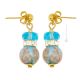 ORECCHINI EMILY fashion jewellery Earrings handmade pearls in Murano-Venice glass with aventurine authentic Made in Italy