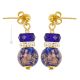 ORECCHINI EMILY fashion jewellery Earrings handmade pearls in Murano-Venice glass with aventurine authentic Made in Italy