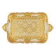 VASSOIO DORATO TAPPETO BIANCO Tray Wood Gold White Decorations Handcraft Made in Italy