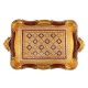 VASSOIO DORATO TAPPETO BORDEAUX Tray Wood Gold Decorations Handcraft Made in Italy