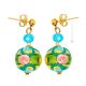 ORECCHINI FIORE fashion jewellery Earrings handmade pearls in Murano-Venice glass with gold 18k authentic Made in Italy