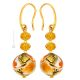 ORECCHINI MARMO fashion jewellery Earrings handmade pearls in Murano-Venice glass with gold 18k authentic Made in Italy