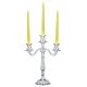 CANDELABRO INGLESE 3 Flames Candelabra Candle Holder Candelabrum Silver Plated Handcraft Made in Italy