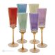 MADDY Set of 6 authentic hand painted flute glasses in premium quality glass.