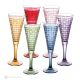 MANHATTAN Set of 6 authentic hand-painted flute glasses in premium quality glass.