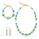 PARURE MARMO jewellery set necklace bracelet earrings handmade pearls in Murano-Venice glass with gold 18k authentic Made in Italy