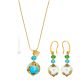 PARURE MARMO jewellery set necklace earrings handmade pearls in Murano-Venice glass with gold 18k authentic Made in Italy