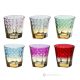 MIDO Set of 6 authentic modern hand painted water glasses in superior quality glass.