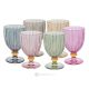 MILA Set of 6 authentic hand-painted stemmed wine glasses in premium quality glass.