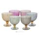 MILA Set of 6 authentic hand-painted dessert goblet glasses in superior quality glass.