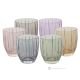 MILA Set of 6 authentic modern hand painted water glasses in premium quality glass.