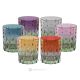 MISTRAL Set of 6 authentic modern hand painted water glasses in superior quality glass.