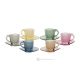 MOM Set of 6 espresso cups with saucers hand painted in superior quality glass.