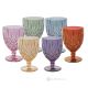 NOBILE Set of 6 authentic hand-painted water glasses and goblets in superior quality glass.