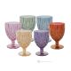 NOBILE Set of 6 authentic hand-painted wine glasses and goblets in superior quality glass.