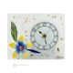 GIGLIO - 24k gold leaf clear glass table clock, floral design, handmade