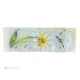 GERBERA Table clock transparent glass 24k gold leaf, relief design, handmade