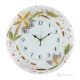 AZALEA Wall clock, artistic glass decorated in floral relief, handmade