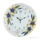 LILY Wall clock, artistic glass decorated in floral relief, handmade