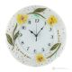 GERBERA Wall clock, artistic glass decorated in floral relief, handmade