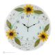 SUNFLOWER Wall clock, artistic glass decorated in floral relief, handmade